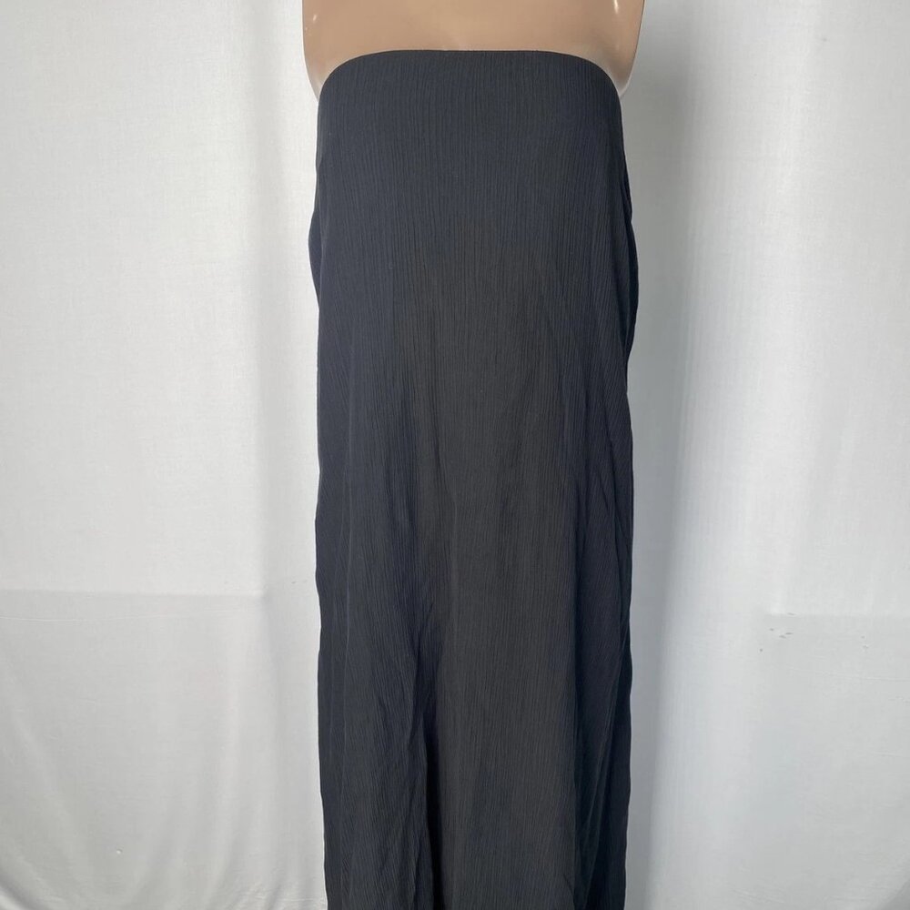 NEW THIRD FORM Women's Strapless Gauze Textured Maxi Dress Black Size 8